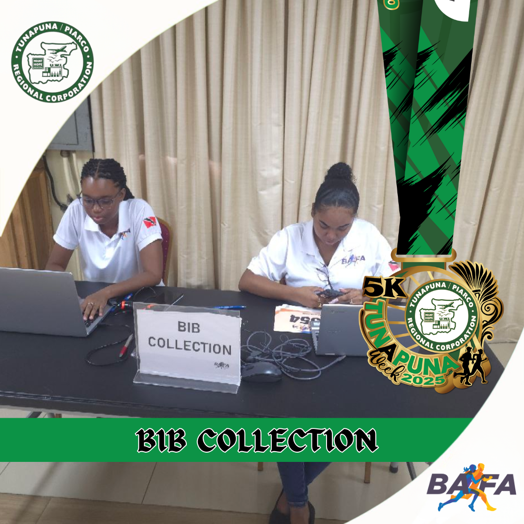 Bib Collection Bib Collection for Tunapuna 5K 2025 - Bafasports.com